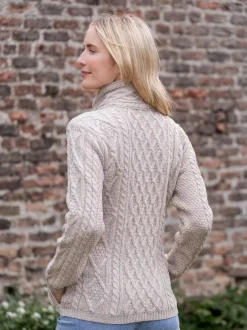 Aran Cable Knit Side Zip Parsnip