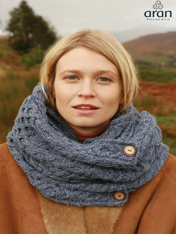 Aran Infinity Snood Denim