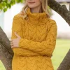 Aran Super Soft Cowl Neck Sweater Sunshine