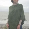 Aran Super Soft Poncho Green