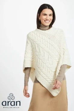 Aran Super Soft Poncho Natural