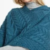 Aran Super Soft Poncho Teal