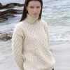 Aran Turleneck Sweater 100% Merino Wool
