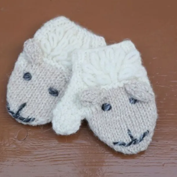 Babies Handknit Aran Gloves