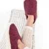 Burgandy Wool Slippers
