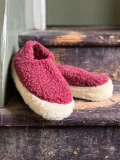 Burgandy Wool Slippers