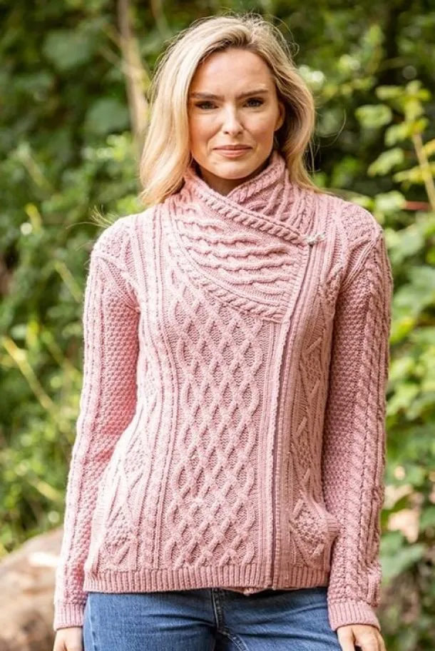 Cable Knit Side Zip Pink