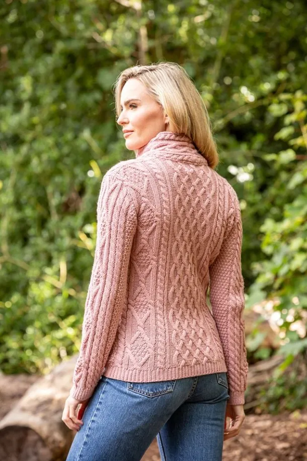 Cable Knit Side Zip Pink