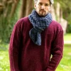 Cable Knit Unisex Scarf Denim Marl - 100% Merino Wool
