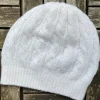 Cashmere Cable Knit Beanie Cream