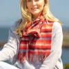 100% Cashmere Scarf Red Check