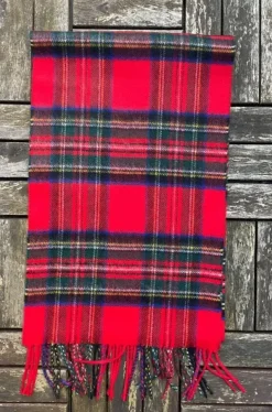 100% Cashmere Scarf Red Stewart