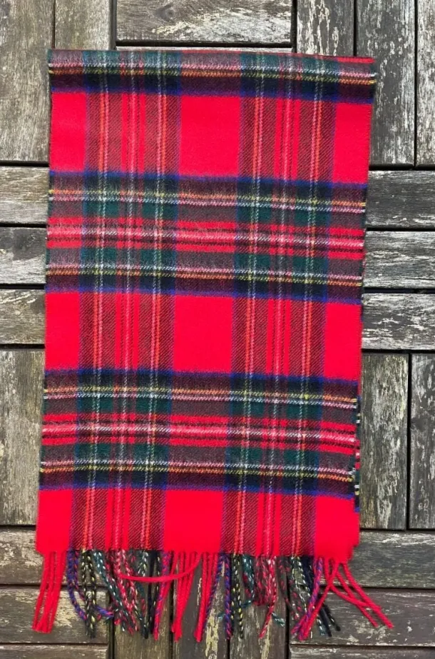 100% Cashmere Scarf Red Stewart