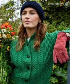 Clover Cropped Cardigan Green