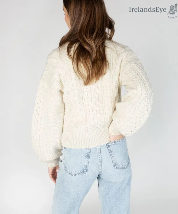 Clover Cropped Cardigan Natural
