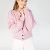 Clover Cropped Cardigan Pale Pink