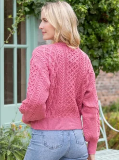 Clover Cropped Cardigan Rosa Pink