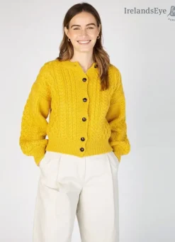 Clover Cropped Cardigan Sunflower