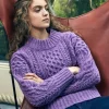 Diamond Crew Neck Sweater Lilac