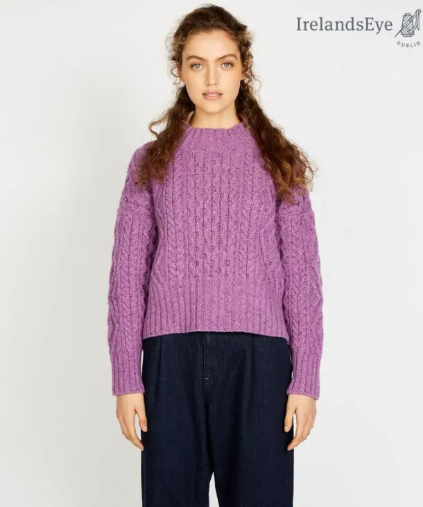 Diamond Crew Neck Sweater Lilac