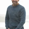 100% Donegal Roll Neck Sweater Light Blue