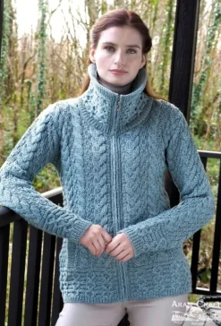 Double Collar Cardigan Mermaid Blue