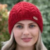 Erin Cable Knit Hat Red