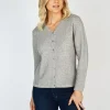 Extra Fine Merino Wool & Cashmere Cardigan Silver Grey