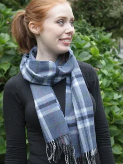 Extra Fine Merino Wool Blue, Cream and Black