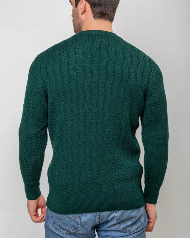 Extra Fine Merino Wool v Neck Sweater Forest Green