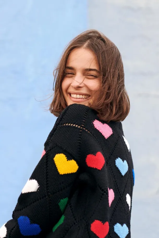 100% Fine Merino Wool Love Sweater Multicolour