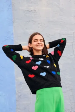 100% Fine Merino Wool Love Sweater Multicolour