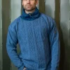 Fully Lined Cowl Neck Sweater Blue