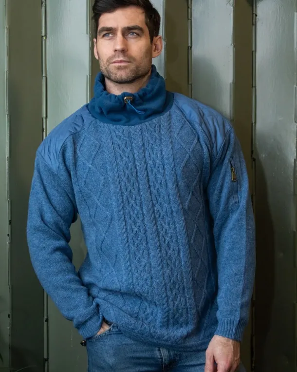 Fully Lined Cowl Neck Sweater Blue