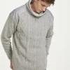 Fully Lined Cowl Neck Sweater Silver