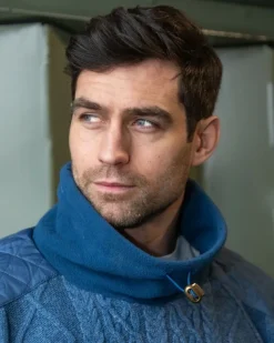 Fully Lined Cowl Neck Sweater Blue