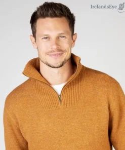 Half Zip Lambswool Sweater Warm Sand