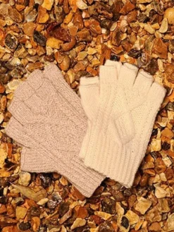 Hand Knit Fingerless Aran Gloves