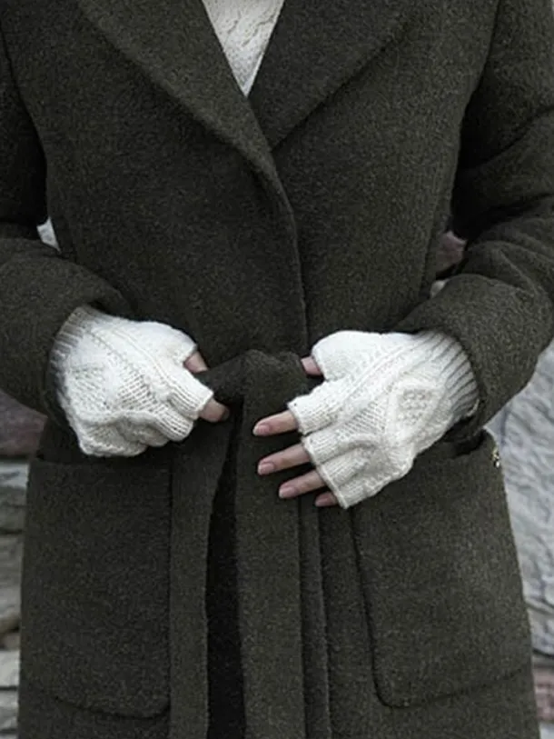 Hand Knit Fingerless Aran Gloves