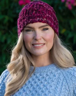 Handmade in Ireland - Super Soft Merino Wool Hat Fuschia