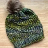 Handmade in Ireland - Supersoft Hat with pom pom - green mix