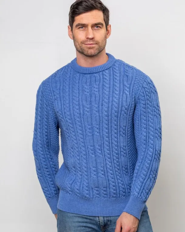 Heavyweight Extra Fine Merino Wool Sweater Sky Blue