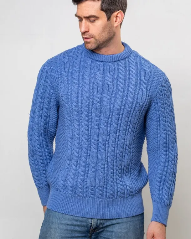 Heavyweight Extra Fine Merino Wool Sweater Sky Blue