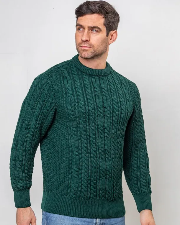 Heavyweight Extra Fine Merino Wool Sweater Forest Green