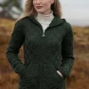 Honeycomb Hooded Cardigan Army Green