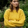 Honeysuckle Cropped Aran Sweater Sunflower