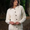 Irish Aran Cardigan Natural