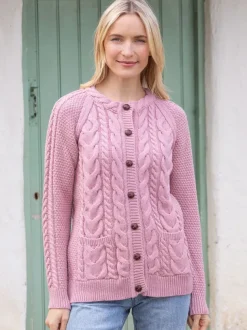 Irish aran Cardigan Rose