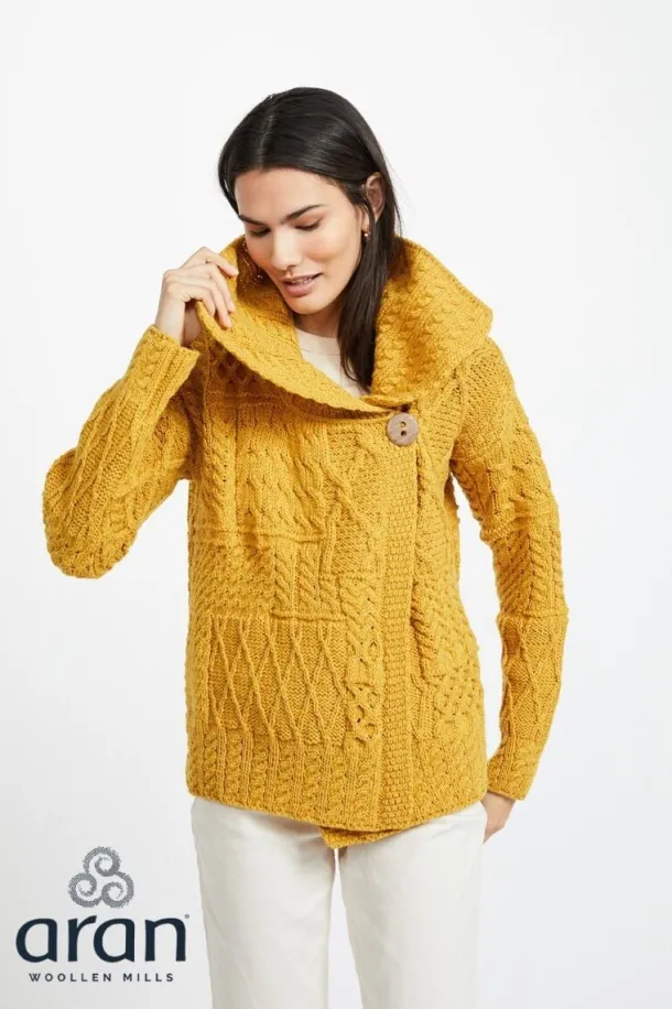 Irish Aran One Button Cardigan