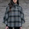 Irish Tweed Poncho Grey Mix Col : 21